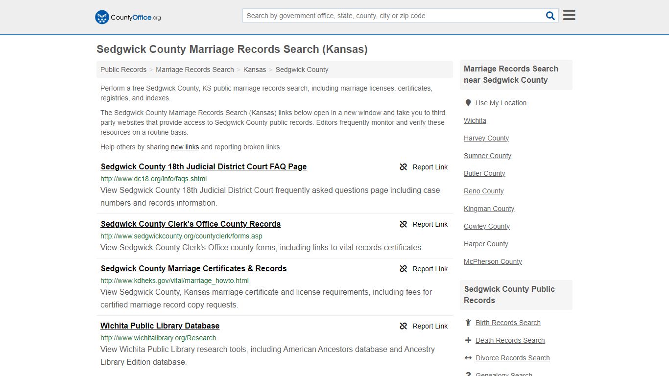 Marriage Records Search - Sedgwick County, KS (Marriage Licenses ...